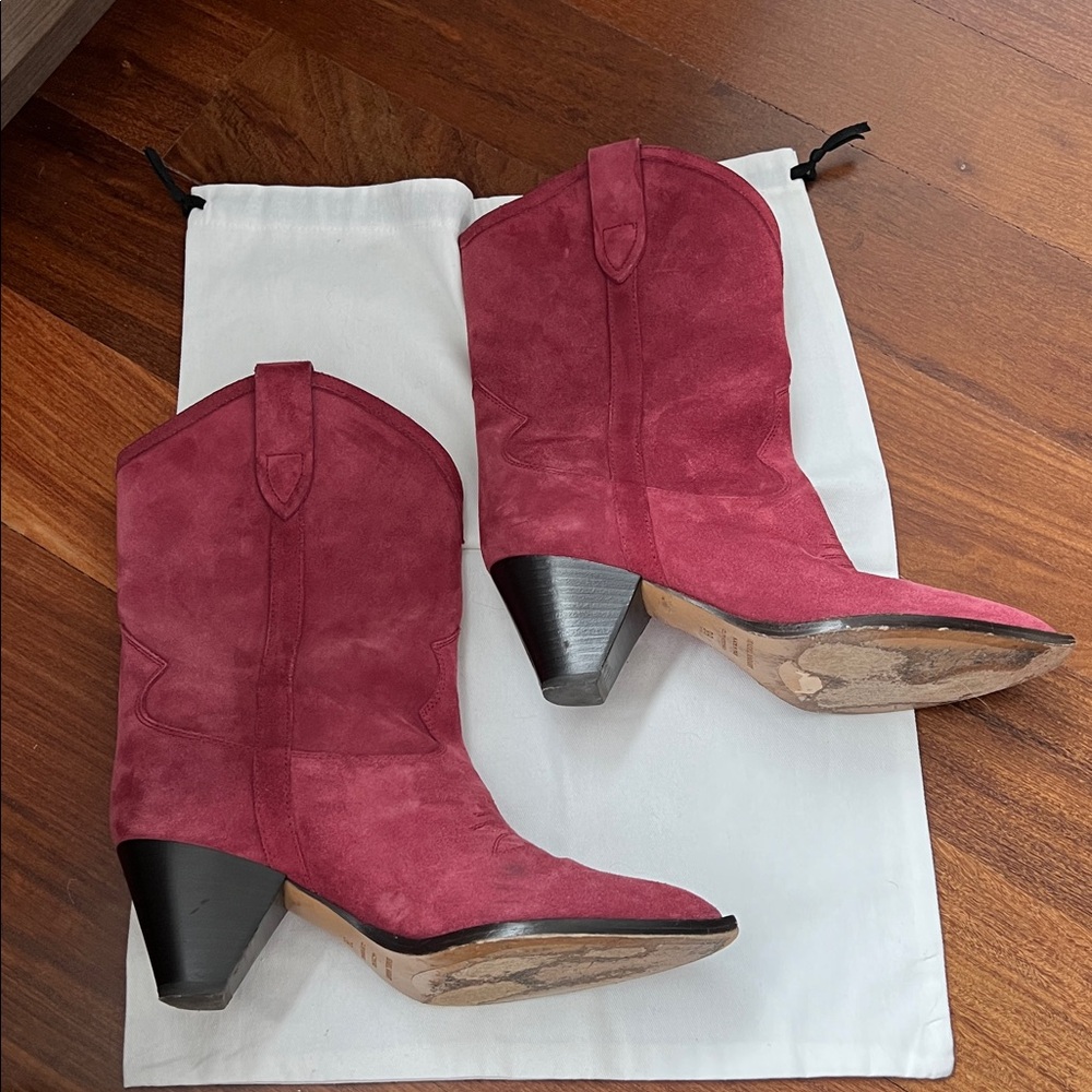 Isabel Marant Luliette Western Boot in Dark Red - Picture 5 of 7